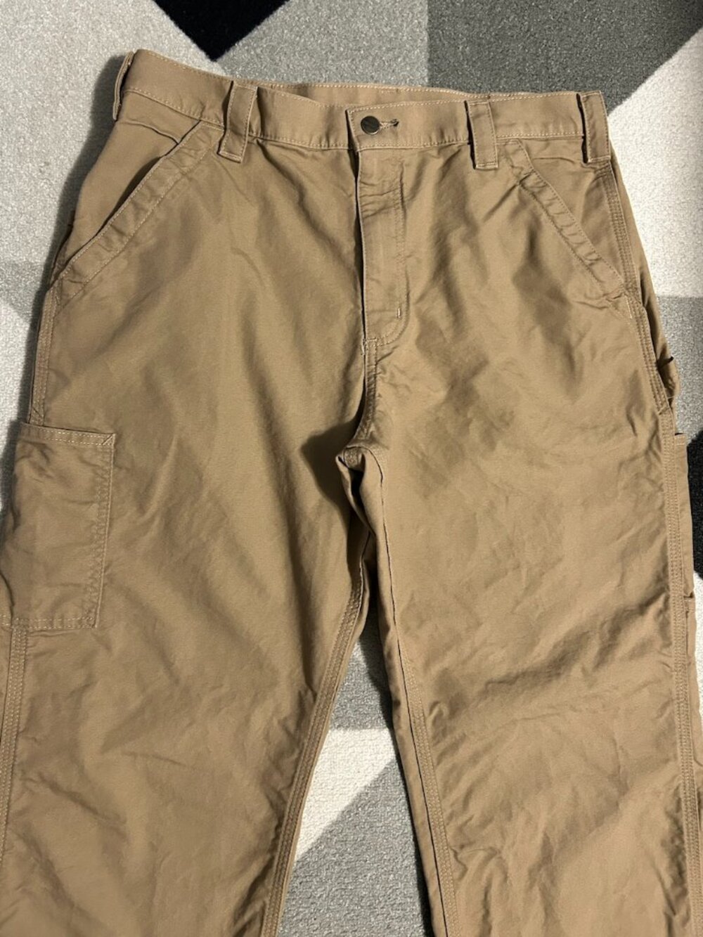Carhartt EUC Dark Khaki Utility Work Carpenter Pants Men's Size 36 X 30